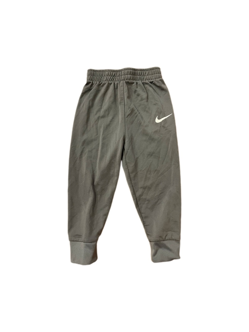 Nike 24m Baby Kids Grey Joggers Athletic Sweatpants with White Swoosh